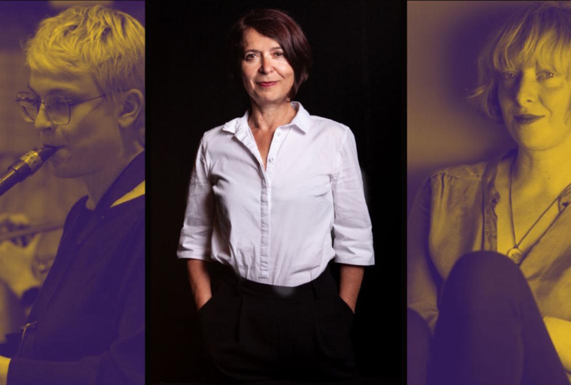 Julia Kellner (Saxofon), Karla Andrä (Sprache), Anna Holzhauser (Klavier)